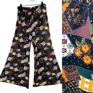 Earthbound Trading Co Womens Boho Soft Jersey Knit Patchwork Wide Leg Pants XL